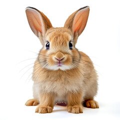 Obraz premium Junger Hase, Hauskaninchen, freigestellt vor weissem Hintergrund, Generative AI