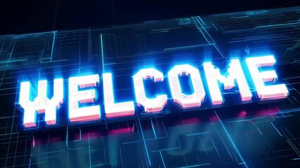 Experience a dynamic digital display welcoming viewers to an immersive urban landscape full of energy.