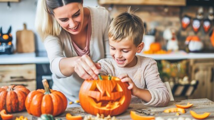 child dressed in white holding an orange plastic pumpkin