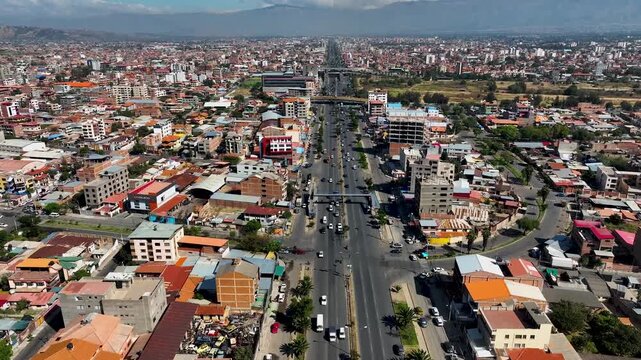 aerial view City of Cochabamba Bolivia
