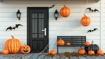 Halloween themed front porch