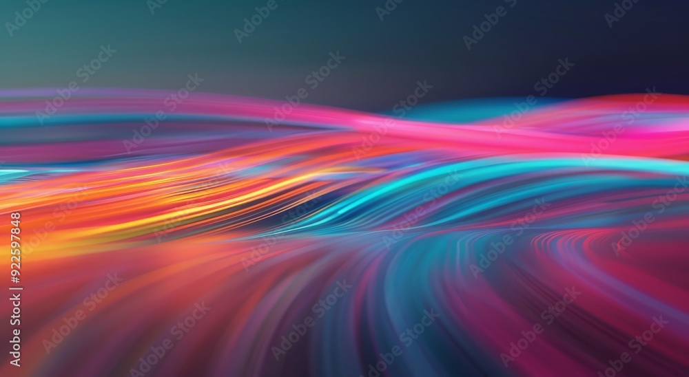 Poster vibrant light trails creating abstract patterns in motion at night