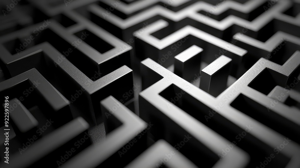 Poster abstract maze with crisscrossing lines and intersections, resembling a subway route.