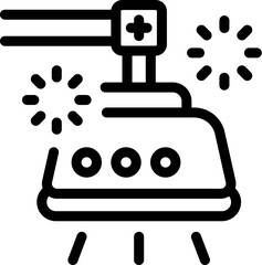 Simple vector of a medical lamp shining light for sterilization