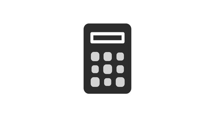 Modern Calculator Animation with Black Body and Gray Buttons on White Background. icon animation calculator. - Powered by Adobe