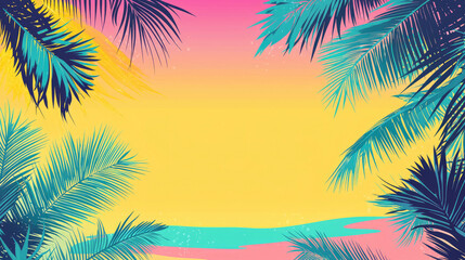 Obraz premium Colorful abstract summer background, summer beach poster template