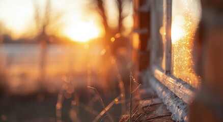 Young Cow Observing Sunset in Rural Farm Setting