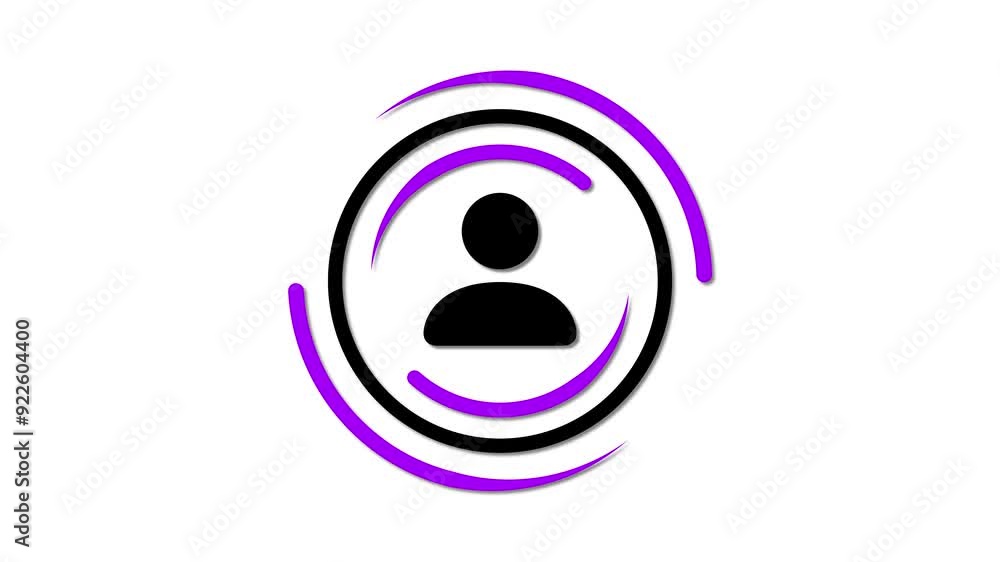 Poster profile user icon in circles. man icon animation. communication man profile icon.