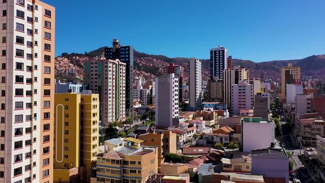 aerial view City of LA PAZ Bolivia