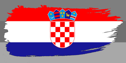 Croatia flag made in textured brush stroke. Croatian flag