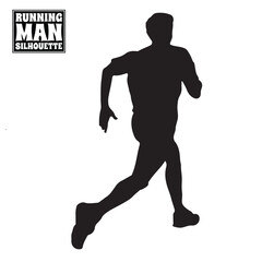 Man Running and Jump Silhouette Vector