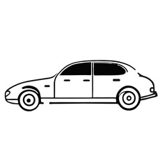 Fototapeta premium Black and White Car Outline Illustration, Vehicle Concept with Copy Space