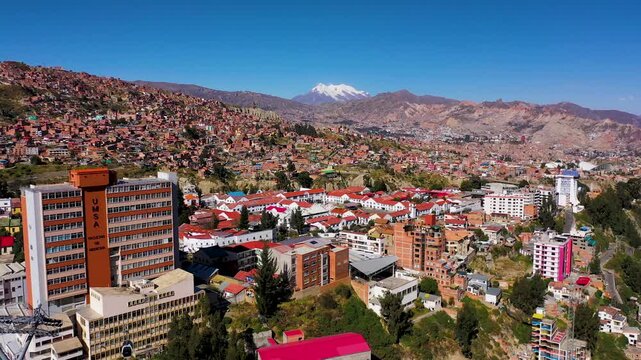 aerial view City of LA PAZ Bolivia