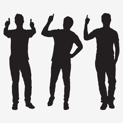 Three-man showing thumb Silhouette