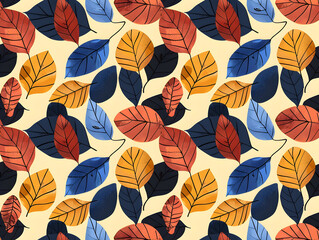 Autumnal Leaves Pattern with Warm Earthy Tones in a Seasonal Design