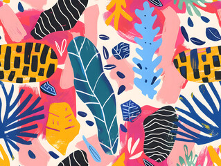 "Vivid Abstract Organic Pattern with Bold Textures and Intricate Details" 