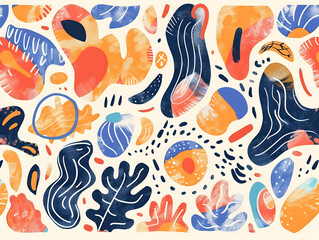 "Vivid Abstract Organic Pattern with Bold Textures and Intricate Details" 