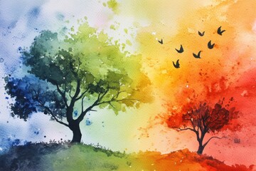 Colorful Tree Landscape