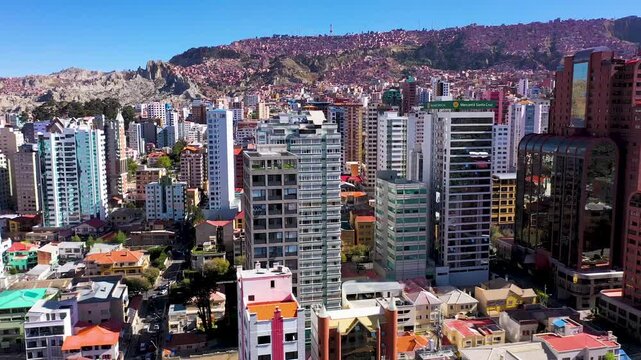 aerial view City of LA PAZ Bolivia
