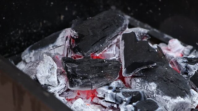 Carb&oacute;n ya listo para empezar la parrillada