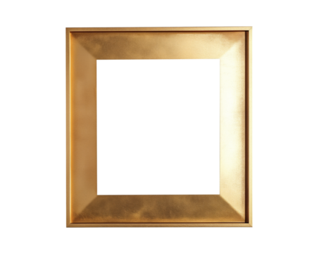 Bold, thick gold frame with beveled edges on a white background