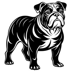 Bulldog Silhouette Black Vector