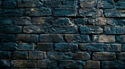 Obraz premium A textured black brick wall with uneven surfaces and subtle color variations.