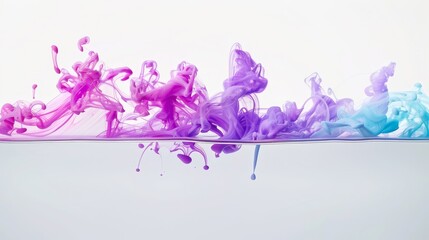 A colorful, swirling line of smoke with a blue and green section