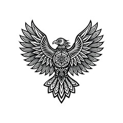 Obraz premium Eagle coloring page mandala art design