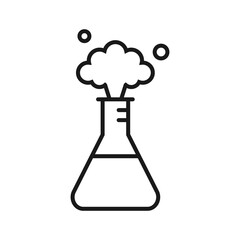 Chemical reaction - line icon, editable stroke. Simple outline laboratory symbol. Lab vector illustration