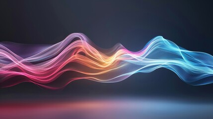 A colorful wave of light with pink and blue colors