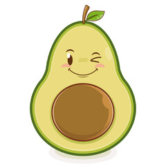 avocado playful face cartoon cute