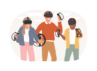 VR gaming isolated cartoon vector illustrations.