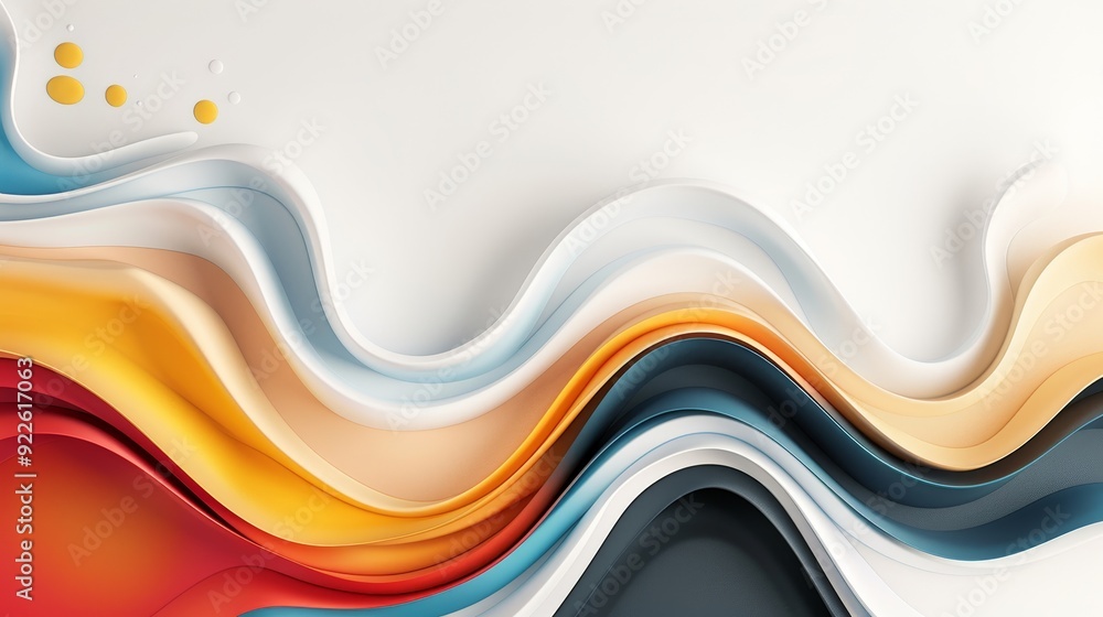 Poster a colorful abstract painting with a wave-like pattern