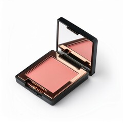 Blush compact with mirror, delicate peach tint, luxurious packaging, ideal for adding a natural flush, perfect for daily makeup routines or special occasions