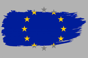European union flag made in textured brush stroke. EU flag