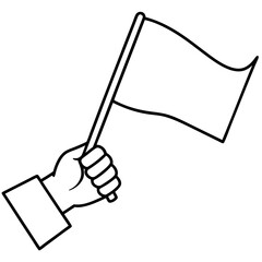 Hand holding flag art vector illustration