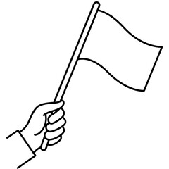 Hand holding flag art vector illustration