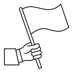 Hand holding flag art vector illustration