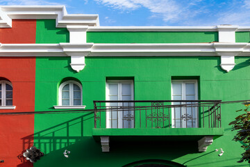 Lima, Peru, old city streets and colorful colonial buildings in Miraflores and historic city center.