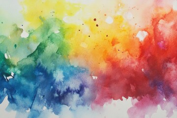 Obraz premium A vibrant, colorful abstract watercolor painting showcasing a blend of various hues creating a lively atmosphere.