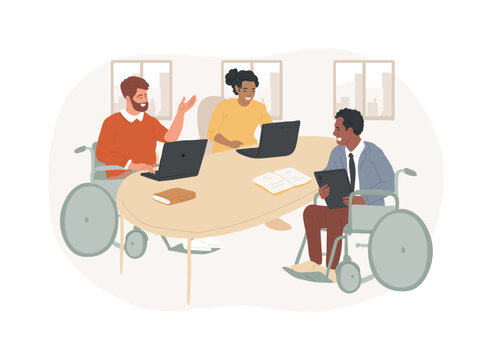 Inclusive office isolated cartoon vector illustrations.