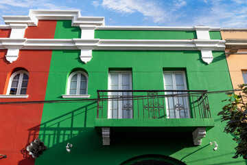 Lima, Peru, old city streets and colorful colonial buildings in Miraflores and historic city center.
