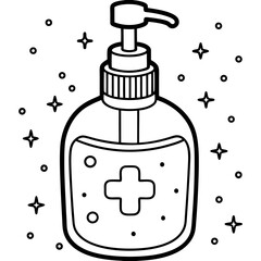 A simple Hand sanitizer bottle art vector illustration