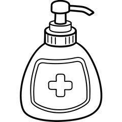 A simple Hand sanitizer bottle art vector illustration