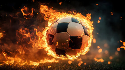 Fototapeta premium energy football on fire