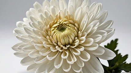 A White Chrysanthemum Bloom On White