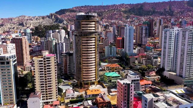 aerial view City of LA PAZ Bolivia