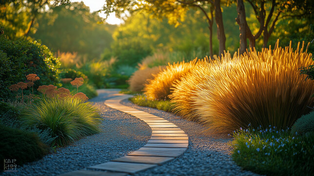 Sur une route bord&eacute;e de chardons et de feuilles d'automne, la nature r&eacute;v&egrave;le un jardin sauvage o&ugrave; le jaune et le vert se m&eacute;langent.