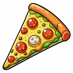 Pizza single slick  art vector illustration